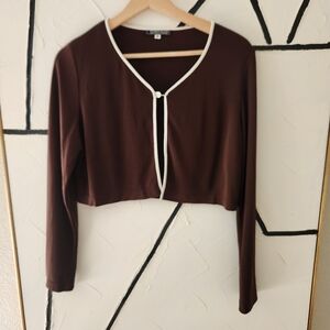 Vintage Harold's Brown Cropped Long Sleeve Top Size M